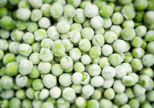 Close up of frozen peas